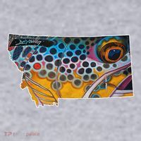 Montana Shape Brown Trout Fish D.E.R.E.K D.E.Y.O.U.N.G Art Women's Sweatshirt thumb 2