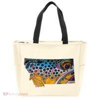 Montana Shape Brown Trout Fish D.E.R.E.K D.E.Y.O.U.N.G Art Tote Bag thumb 0