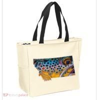 Montana Shape Brown Trout Fish D.E.R.E.K D.E.Y.O.U.N.G Art Tote Bag thumb 2