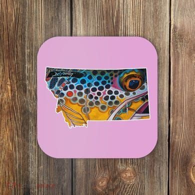 Montana Shape Brown Trout Fish D.E.R.E.K D.E.Y.O.U.N.G Art Coaster