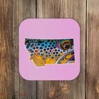 Montana Shape Brown Trout Fish D.E.R.E.K D.E.Y.O.U.N.G Art Coaster thumb 0