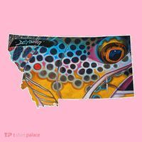 Montana Shape Brown Trout Fish D.E.R.E.K D.E.Y.O.U.N.G Art Coaster thumb 2