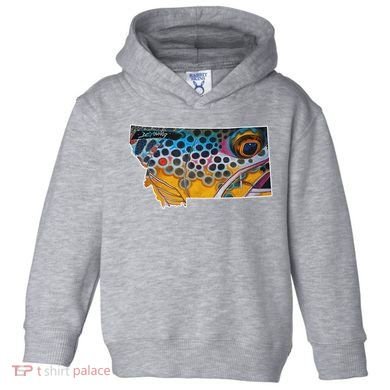 Montana Shape Brown Trout Fish D.E.R.E.K D.E.Y.O.U.N.G Art Toddler Hoodie