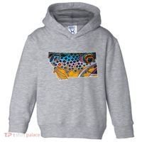 Montana Shape Brown Trout Fish D.E.R.E.K D.E.Y.O.U.N.G Art Toddler Hoodie thumb 0