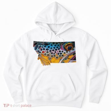 Montana Shape Brown Trout Fish D.E.R.E.K D.E.Y.O.U.N.G Art Hoodie