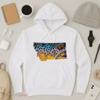 Montana Shape Brown Trout Fish D.E.R.E.K D.E.Y.O.U.N.G Art Hoodie thumb 3