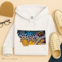 Montana Shape Brown Trout Fish D.E.R.E.K D.E.Y.O.U.N.G Art Hoodie thumb 4