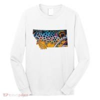 Montana Shape Brown Trout Fish D.E.R.E.K D.E.Y.O.U.N.G Art Long Sleeve Shirt thumb 0