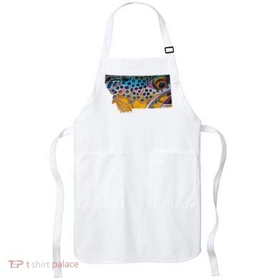 Montana Shape Brown Trout Fish D.E.R.E.K D.E.Y.O.U.N.G Art Apron