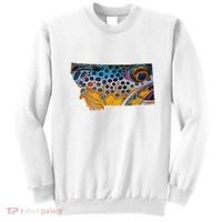 Montana Shape Brown Trout Fish D.E.R.E.K D.E.Y.O.U.N.G Art Sweatshirt thumb 0