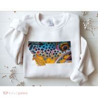 Montana Shape Brown Trout Fish D.E.R.E.K D.E.Y.O.U.N.G Art Sweatshirt thumb 2