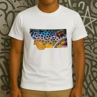 Montana Shape Brown Trout Fish D.E.R.E.K D.E.Y.O.U.N.G Art T-Shirt thumb 3