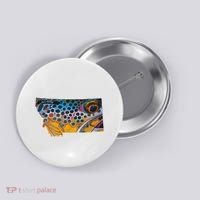 Montana Shape Brown Trout Fish D.E.R.E.K D.E.Y.O.U.N.G Art Button thumb 0