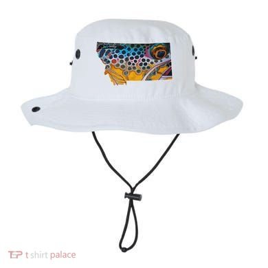 Montana Shape Brown Trout Fish D.E.R.E.K D.E.Y.O.U.N.G Art Bucket Hat