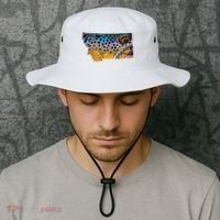 Montana Shape Brown Trout Fish D.E.R.E.K D.E.Y.O.U.N.G Art Bucket Hat thumb 2
