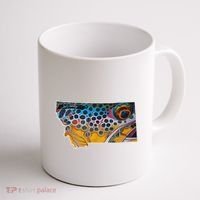 Montana Shape Brown Trout Fish D.E.R.E.K D.E.Y.O.U.N.G Art Coffee Mug thumb 1