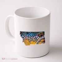 Montana Shape Brown Trout Fish D.E.R.E.K D.E.Y.O.U.N.G Art Coffee Mug thumb 0