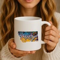 Montana Shape Brown Trout Fish D.E.R.E.K D.E.Y.O.U.N.G Art Coffee Mug thumb 3