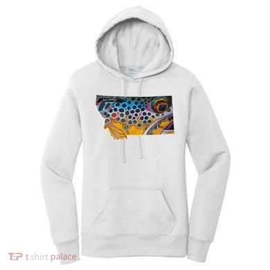 Montana Shape Brown Trout Fish D.E.R.E.K D.E.Y.O.U.N.G Art Women's Hoodie