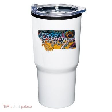 Montana Shape Brown Trout Fish D.E.R.E.K D.E.Y.O.U.N.G Art Tumbler