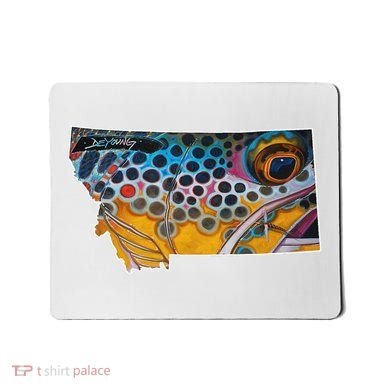 Montana Shape Brown Trout Fish D.E.R.E.K D.E.Y.O.U.N.G Art Mousepad