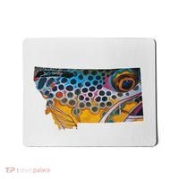 Montana Shape Brown Trout Fish D.E.R.E.K D.E.Y.O.U.N.G Art Mousepad thumb 0