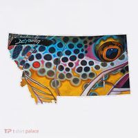 Montana Shape Brown Trout Fish D.E.R.E.K D.E.Y.O.U.N.G Art Mousepad thumb 1