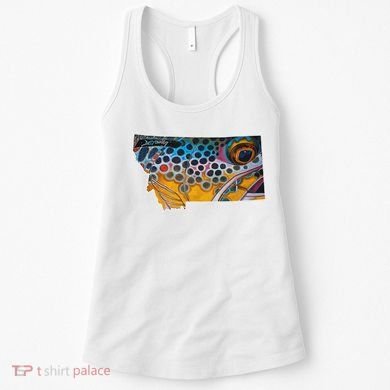 Montana Shape Brown Trout Fish D.E.R.E.K D.E.Y.O.U.N.G Art Women's Tank Top