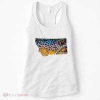 Montana Shape Brown Trout Fish D.E.R.E.K D.E.Y.O.U.N.G Art Women's Tank Top thumb 0
