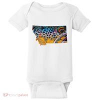 Montana Shape Brown Trout Fish D.E.R.E.K D.E.Y.O.U.N.G Art Baby Bodysuit thumb 0