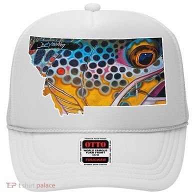 Montana Shape Brown Trout Fish D.E.R.E.K D.E.Y.O.U.N.G Art Hat