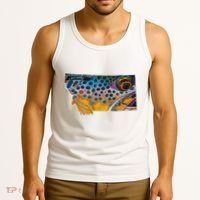 Montana Shape Brown Trout Fish D.E.R.E.K D.E.Y.O.U.N.G Art Tank Top thumb 3