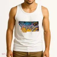 Montana Shape Brown Trout Fish D.E.R.E.K D.E.Y.O.U.N.G Art Tank Top thumb 3