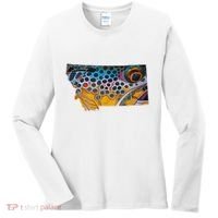 Montana Shape Brown Trout Fish D.E.R.E.K D.E.Y.O.U.N.G Art Women's Long Sleeve Shirt thumb 0