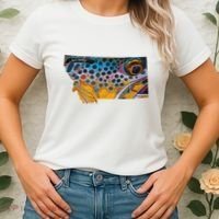 Montana Shape Brown Trout Fish D.E.R.E.K D.E.Y.O.U.N.G Art Women's T-Shirt thumb 2