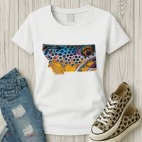 Montana Shape Brown Trout Fish D.E.R.E.K D.E.Y.O.U.N.G Art Women's T-Shirt thumb 3