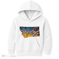 Montana Shape Brown Trout Fish D.E.R.E.K D.E.Y.O.U.N.G Art Kids Hoodie thumb 0