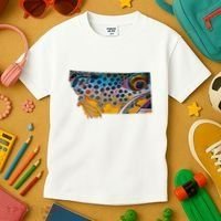 Montana Shape Brown Trout Fish D.E.R.E.K D.E.Y.O.U.N.G Art Kids T-Shirt thumb 3