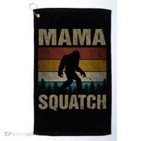Mama Squatch Bigfoot Mama Sasquatch Yeti Family Matching Golf Towel thumb 0
