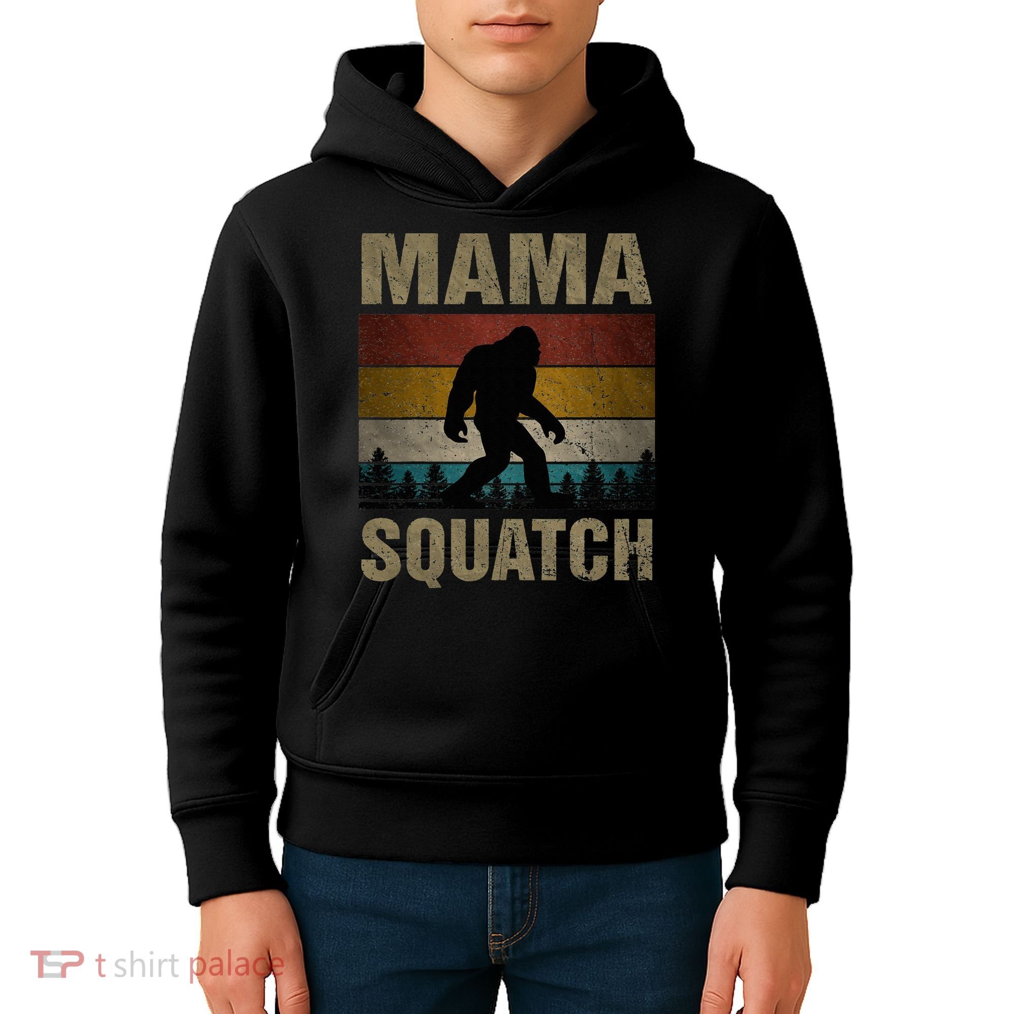 Mama Squatch Bigfoot Mama Sasquatch Yeti Family Matching Kids Hoodie