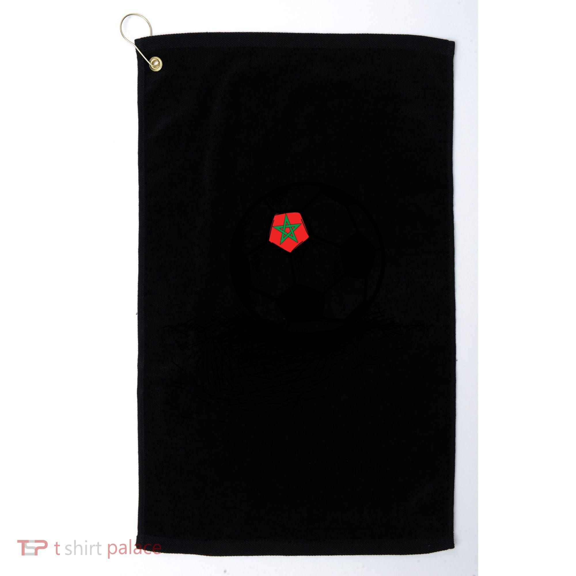 Morocco Soccer Ball Flag Jersey Gift Moroccan Football Gift Golf Towel