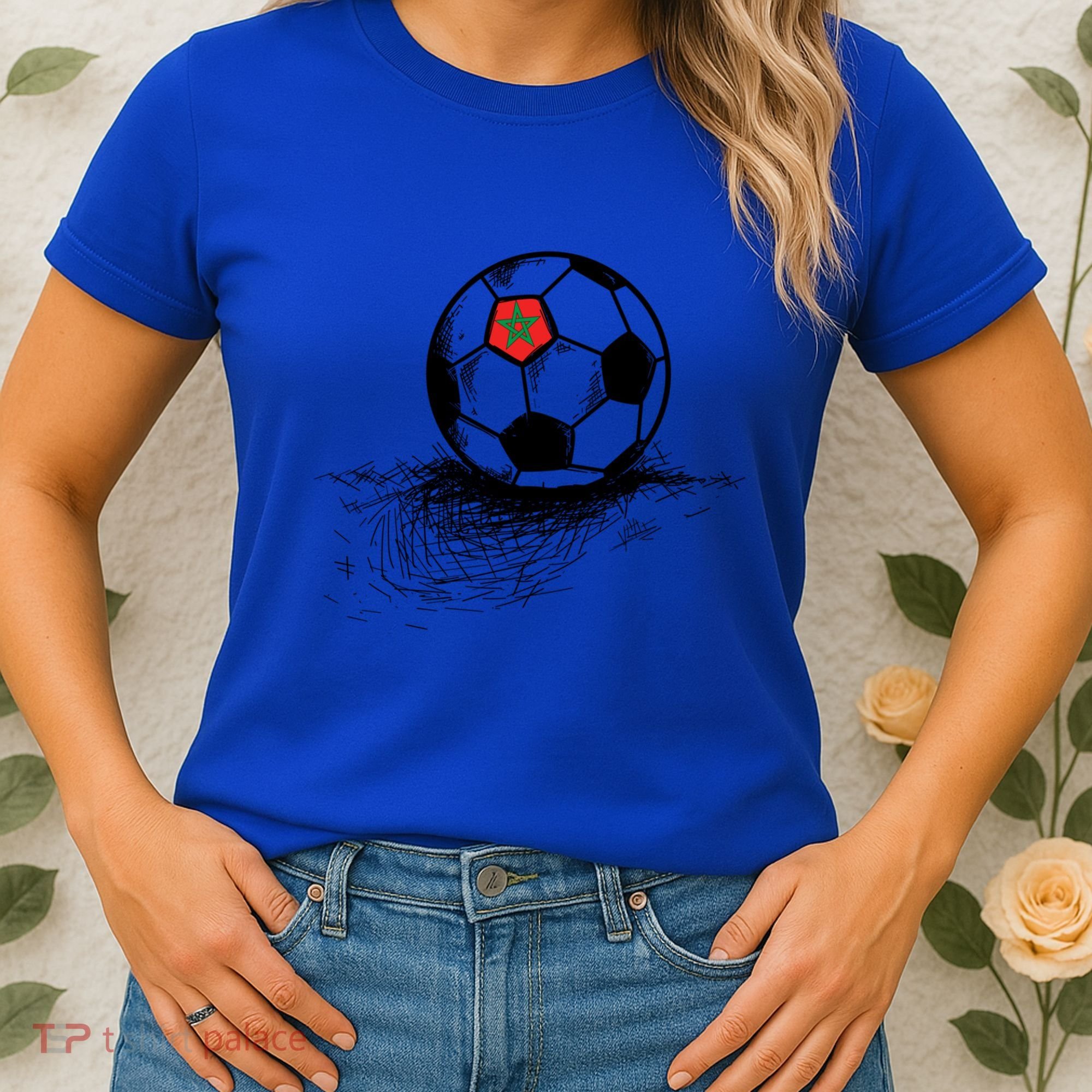 Morocco Soccer Ball Flag Jersey Gift Moroccan Football Gift Women's T-Shirt