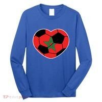Morocco Soccer Ball Heart Gift Moroccan Football Soccer Gift Long Sleeve Shirt thumb 0