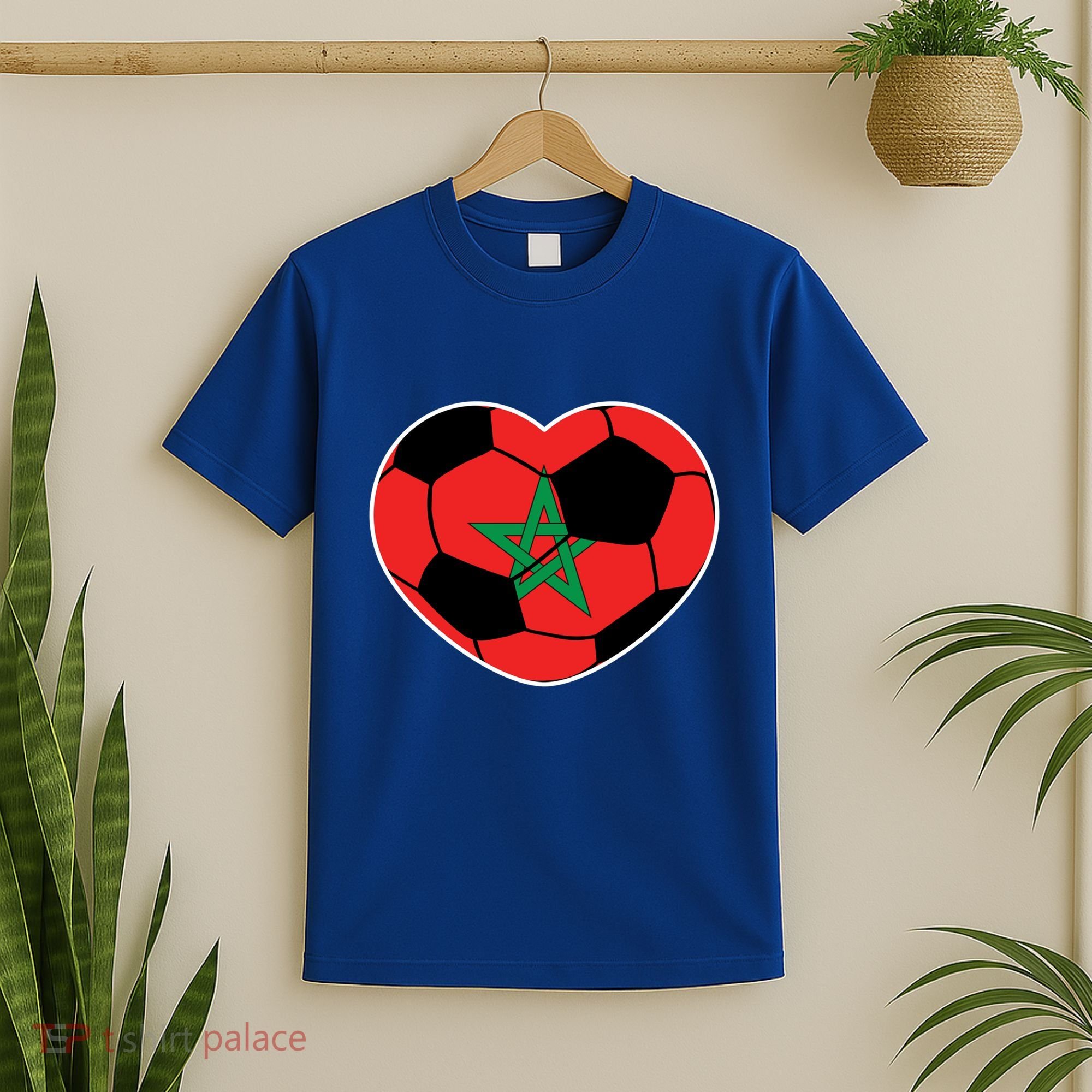Morocco Soccer Ball Heart Gift Moroccan Football Soccer Gift T-Shirt