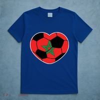 Morocco Soccer Ball Heart Gift Moroccan Football Soccer Gift T-Shirt thumb 5