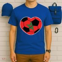 Morocco Soccer Ball Heart Gift Moroccan Football Soccer Gift T-Shirt thumb 6