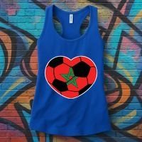 Morocco Soccer Ball Heart Gift Moroccan Football Soccer Gift Women's Tank Top thumb 3