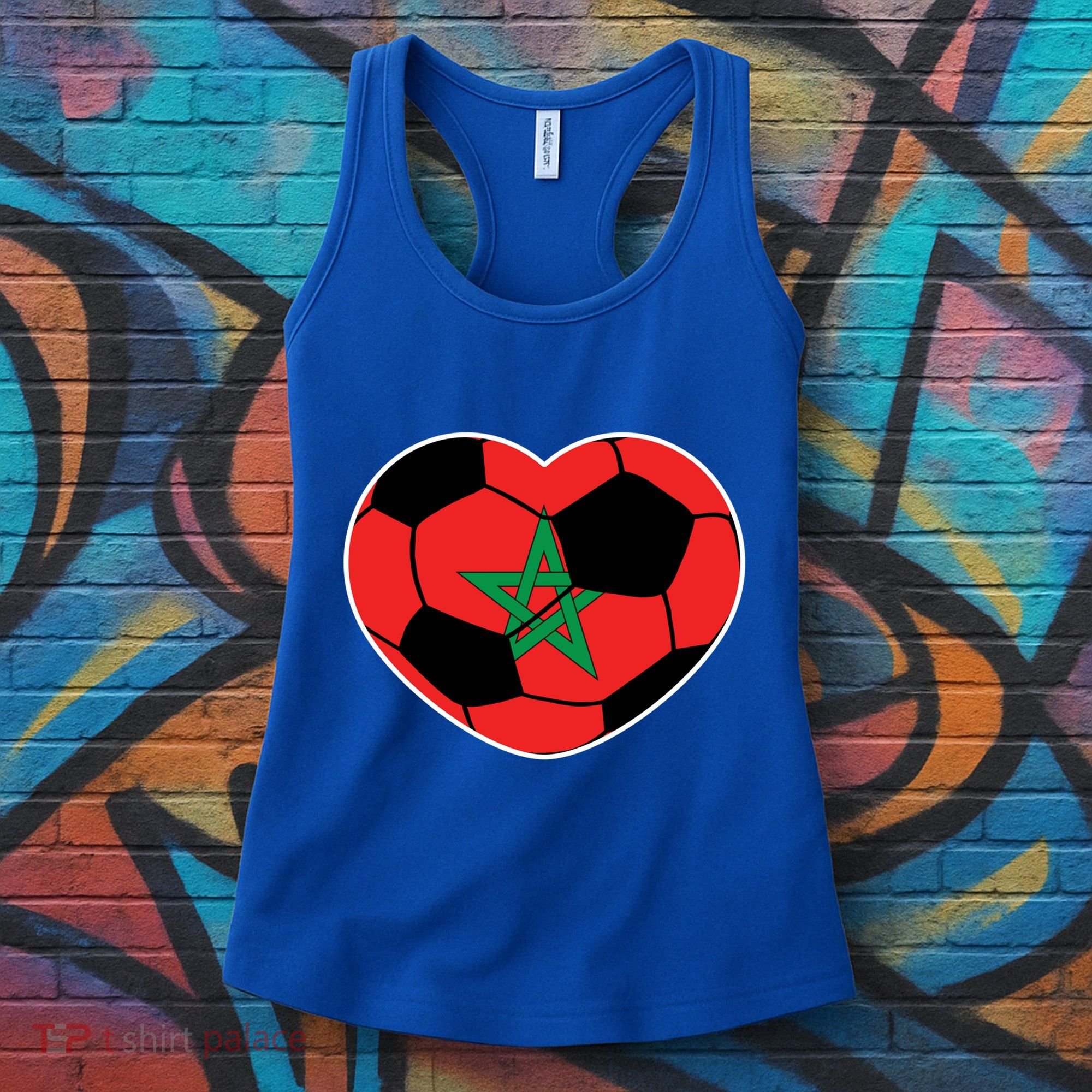 Morocco Soccer Ball Heart Gift Moroccan Football Soccer Gift Women's Tank Top