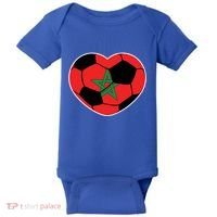 Morocco Soccer Ball Heart Gift Moroccan Football Soccer Gift Baby Bodysuit thumb 0