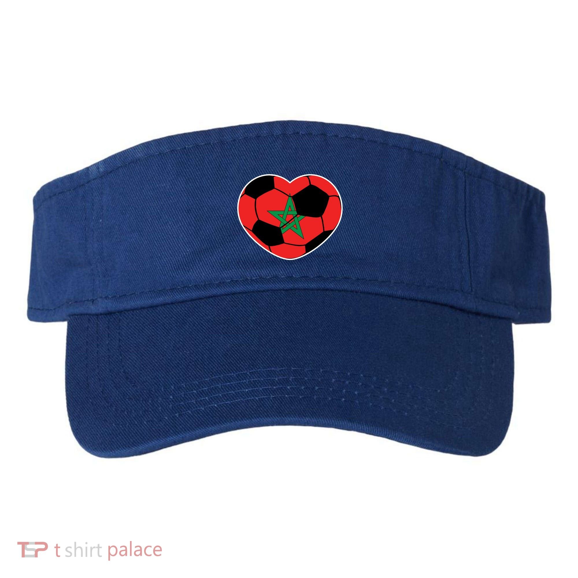 Morocco Soccer Ball Heart Gift Moroccan Football Soccer Gift Visor